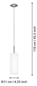 EGLO 85977 - Lampadario a sospensione con filo TROY 3 1xE27/60W bianco