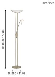 EGLO 85974 - Lampada da terra dimmerabile BAYA 1xR7s/230W + 1xG9/33W bronzo