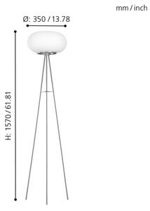 EGLO 86817 - Lampada con piedistallo OPTICA 2xE27/60W
