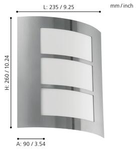 EGLO 88139 - Applique da esterno CITY 1xE27/15W