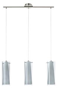 EGLO 90305 - Lampadario sospeso PINTO NERO 3xE27/60W vetro fumé