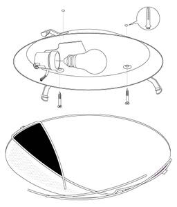 EGLO 89758 - Applique/Plafoniera RAYA 1 x E27/60W argento / bianco