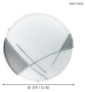 EGLO 89758 - Applique/Plafoniera RAYA 1 x E27/60W argento / bianco