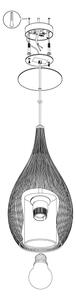 Eglo 92251 - Lampadario RAZONI 1xE27/60W/230V