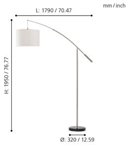 Eglo 92206 - Lampada da terra NADINA 1xE27/60W/230V