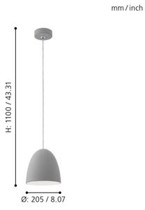 Eglo 92521 - Lampada a sospensione PRATELLA E27/60W/230V