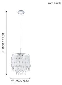 Eglo 93092 - Lampadario FEDRA 2 1xE27/60W/230V