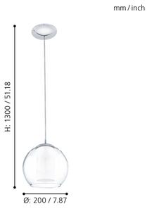 EGLO 92761 - Lampada a sospensione BOLSANO 1xE27/60W