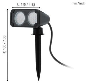 Eglo 75315 - Lampada LED da esterno NEMA 2xGU10/2,8W/230V 3000K IP44