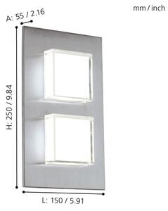 Eglo 93365 - Applique a LED da esterno PIAS 2xLED/2,5W/230V