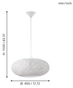 Eglo 93373 - Lampada a sospensione CAMPILO 1xE27/60W/230V