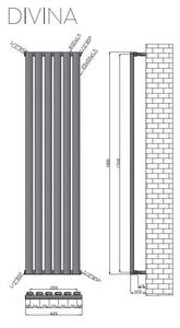 Termoarredo Radiatore Cromato Tubi Verticali Design - 180x42