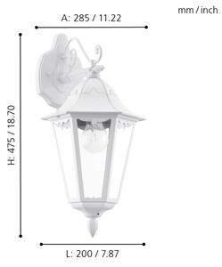 Eglo 93445 - Applique da esterno NAVEDO 1xE27/60W/230V