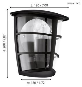 Eglo 93407 - Applique da esterno ALORIA 1xE27/60W/230V