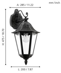 Eglo 93456 - Lampada da parete esterna NAVEDO 1xE27/60W/230V IP44