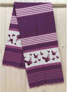 Telo mare Fouta Singolo con Righe e Farfalle