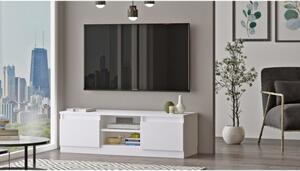 Mobile Porta TV Da Terra 120x40x37 Bianco Con Vani Portaoggetti Silva