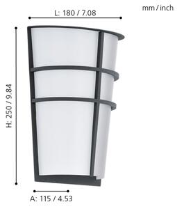 Eglo 94138 - Applique da esterno a LED BREGANZO 2xLED/2,5W/230V IP44