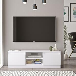 Mobile Porta TV Da Terra 120x40x37 Bianco Con Vani Portaoggetti Silva