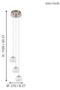 Eglo 94318 - Lampada LED a sospensione ASCOLESE 3xLED/3,3W/230V