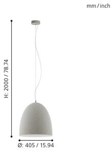 Eglo 94354 - Lampadario SARABIA 1xE27/60W/230V