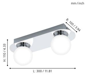Eglo 94627 - Lampada LED da bagno MOSIANO 2xLED/3,3W/230V