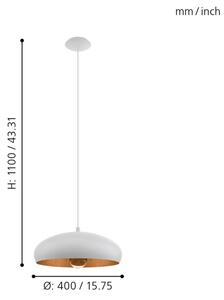 Eglo 94606 - Lampadario MOGANO 1xE27/60W/230V