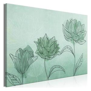 Quadro Three Flowers (1 Part) Wide