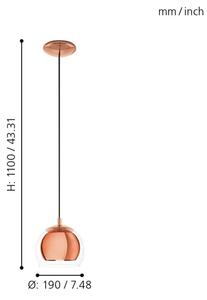 Eglo 94589 - Lampadario ROCAMAR 1xE27/60W/230V