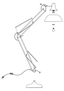 Eglo 94705 - Lampada da terra BORGILLIO 1xE27/60W/230V