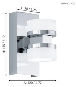 Eglo 94651 - Applique a LED da bagno ROMENDO 2xLED/4,5W/230V IP44