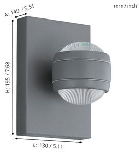 Eglo 94796 - Lampada LED da esterno SESIMBA 2xLED/3,7W/230V