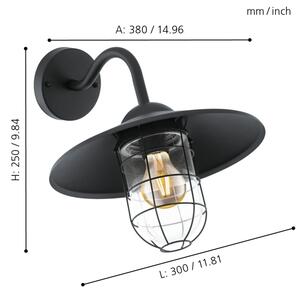 Eglo 94792 - Lampada da esterno MELGOA 1xE27/60W/230V