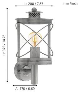 Eglo 94865 - Lampada da esterno HILBURN 1xE27/60W/230V IP44