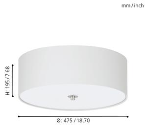 Eglo 94918 - Plafoniera PASTERI 3xE27/25W/230V