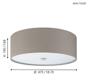 Eglo 94919 - Plafoniera PASTERI 3xE27/25W/230V