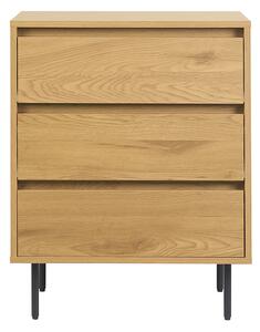 Mobile da bagno finitura legno chiaro rovere e metallo nero L60 cm ARAGON