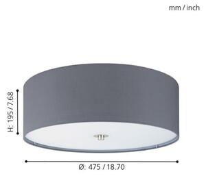 Eglo 94921 - Plafoniera PASTERI 3xE27/25W/230V