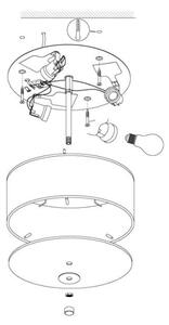 Eglo 94921 - Plafoniera PASTERI 3xE27/25W/230V