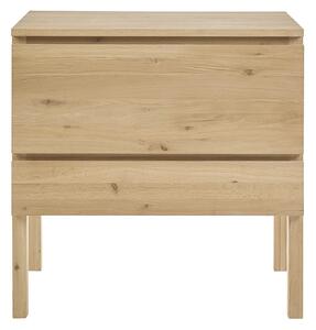 Mobiletto da bagno in legno di rovere massiccio L80 cm JOSHUA