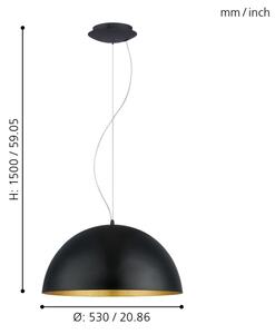 Eglo 94936 - Lampadario GAETANO 1 1xE27/60W/230V