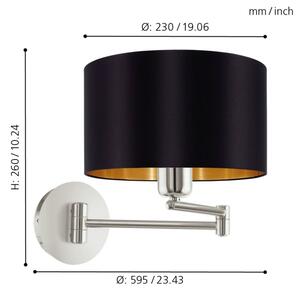 Eglo 95054 - Applique MASERLO 1xE27/60W/230V