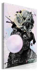Quadro Pug With Bubble Gum (1 Part) Vertical