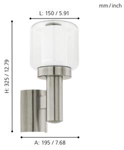 Eglo 95016 - Applique da esterno POLIENTO 1xE27/40W