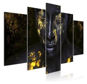 Quadro Bathed in Gold (5 Parts) Wide