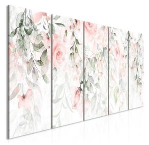 Quadro Waterfall of Roses (5 Parts) Narrow First Variant