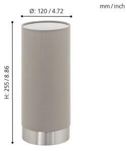 Eglo 95122 - Lampada da tavolo dimmerabile PASTERI 1xE27/40W/230V
