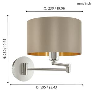 Eglo 95055 - Applique MASERLO 1xE27/60W/230V
