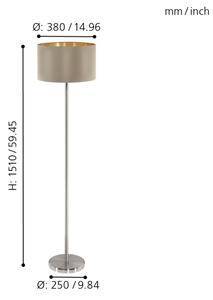 Eglo 95171 - Lampada con piedistallo MASERLO 1xE27/60W/230V