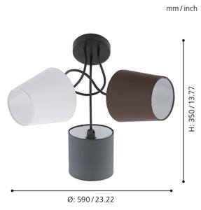 Eglo 95192 - Plafoniera ALMEIDA 3xE14/40W/230V